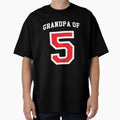 Grandpa 5 Grandchildren Baseball T-Shirt - Casual Everyday Wear Men Women - T-Shirt, Sweatshirt, Hoodie