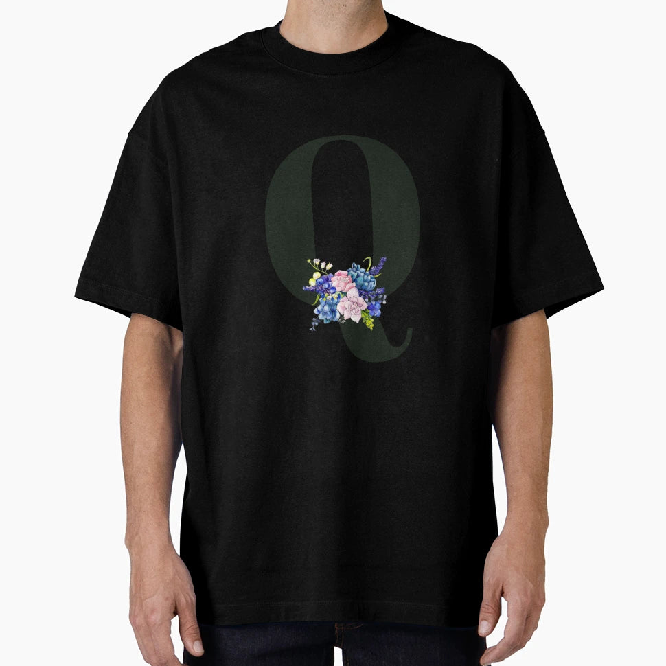 Letter Q T-Shirt - Minimalist Print Men Women - T-Shirt, Sweatshirt, Hoodie