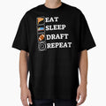 Eat Sleep Draft Repeat T-Shirt - Minimalist Print for Adults - T-Shirt, Sweatshirt, Hoodie