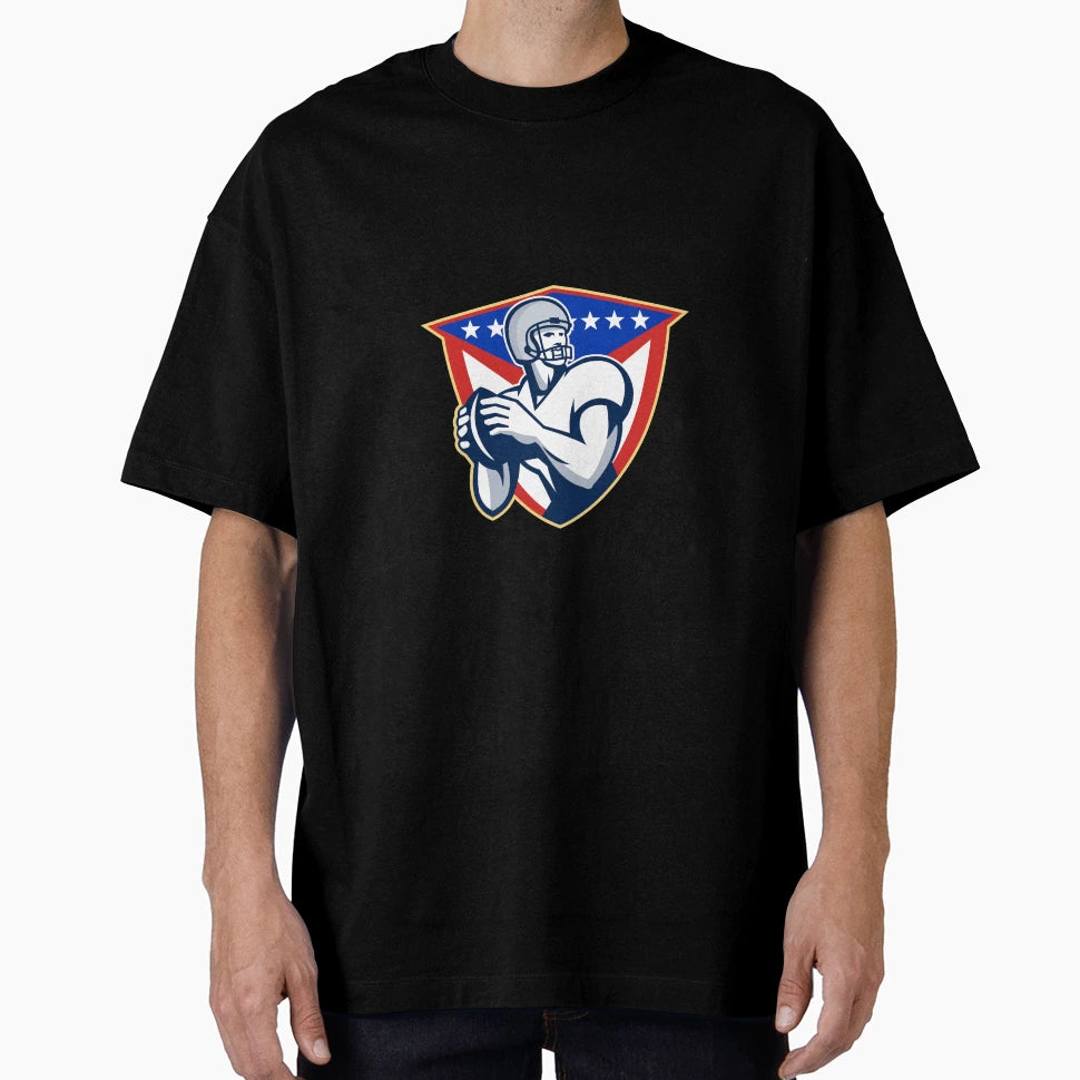 American Football Quarterback Throw Ball T-Shirt - Novelty Apparel Unisex - T-Shirt, Sweatshirt, Hoodie