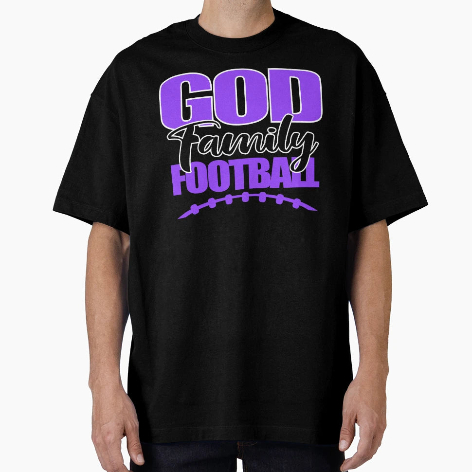 God Family Football Purple T-Shirt - Graphic Print Unisex - T-Shirt, Sweatshirt, Hoodie
