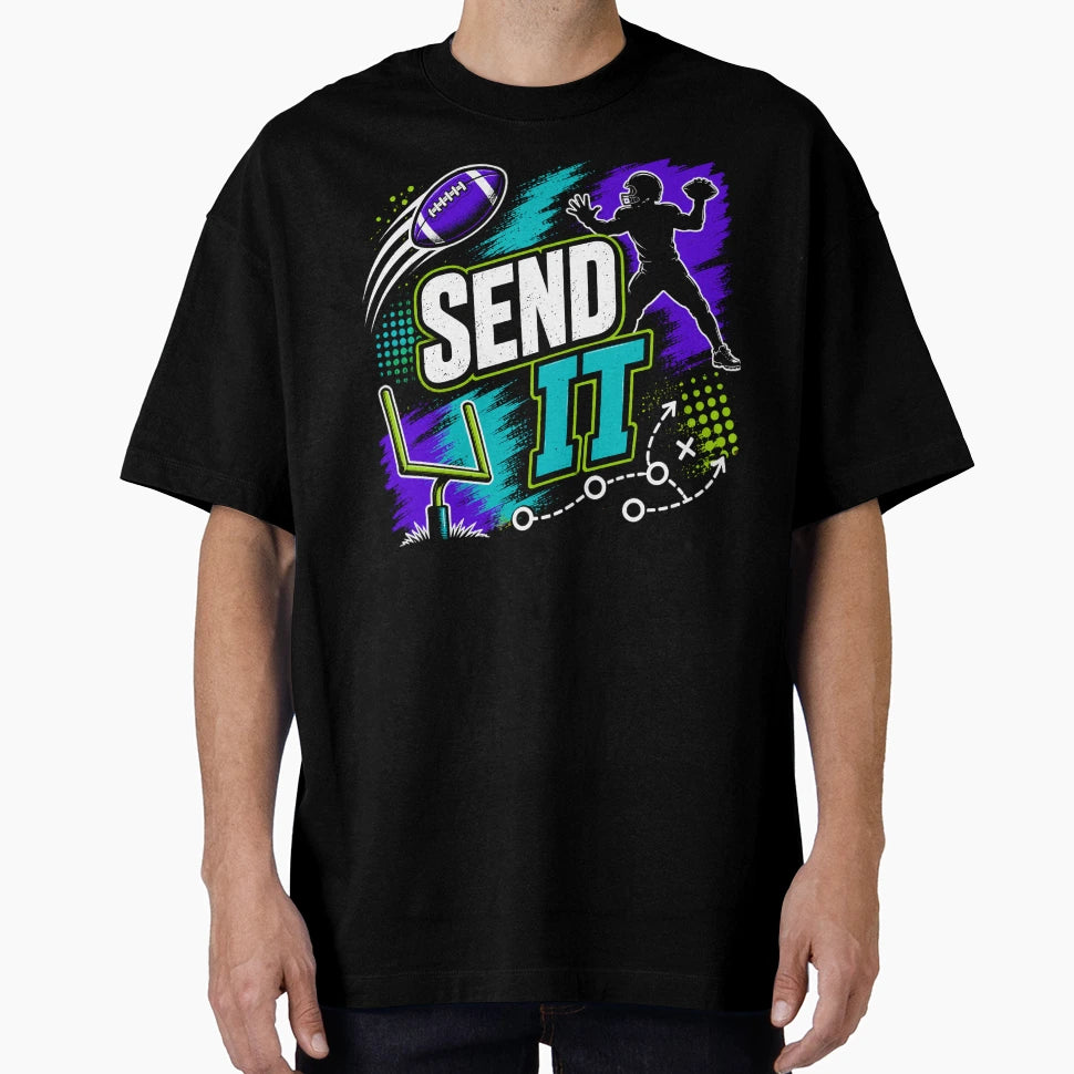 Send It Football Grunge T-Shirt - Custom Art Print for Adults - T-Shirt, Sweatshirt, Hoodie