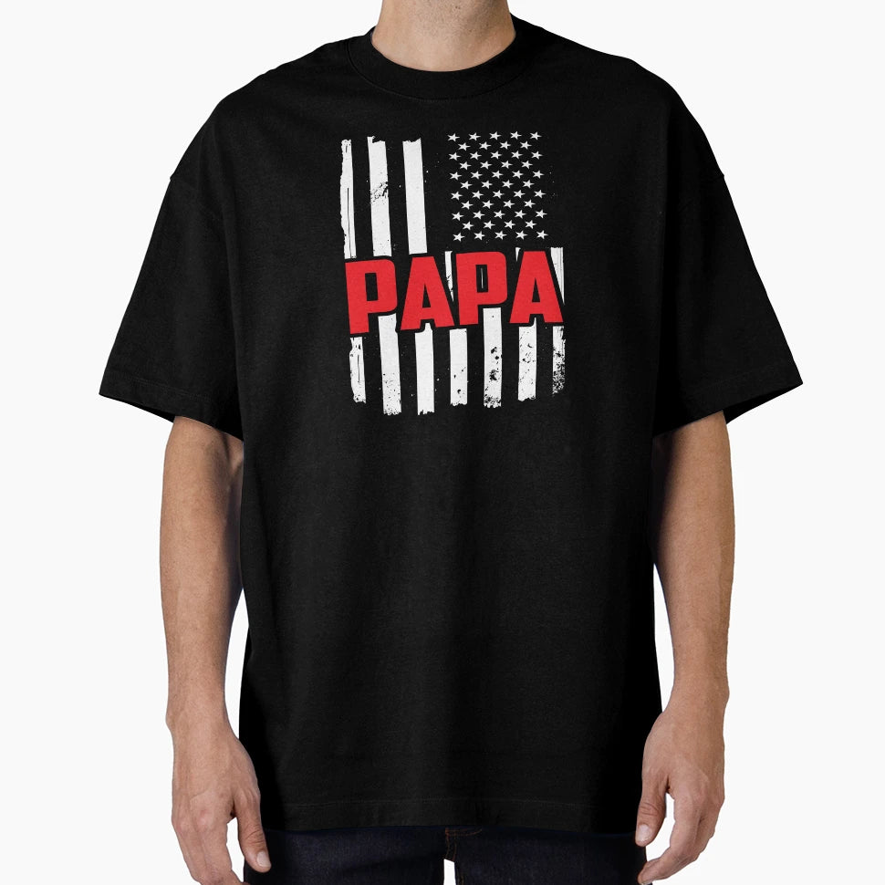 Papa Us Flag Veteran Military Dad T-Shirt - Unique Graphic Men Women - T-Shirt, Sweatshirt, Hoodie