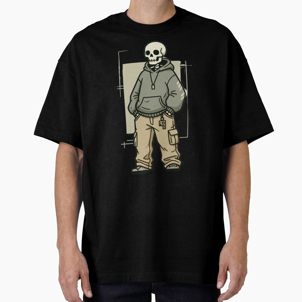 RAPPER Minimalist Skeleton Streetwear Art by - Adult & Kids T-Shirts, Sweatshirts & Hoodies apparel design preview 1