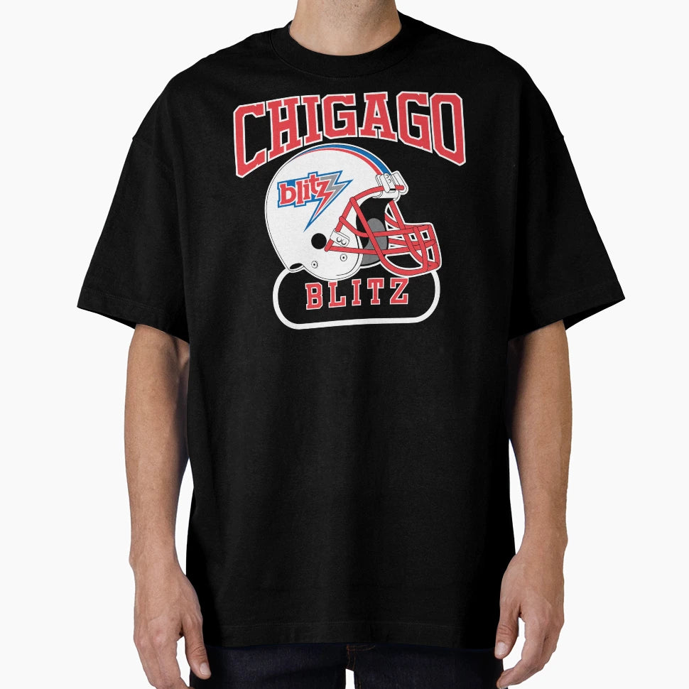 Chicago Blitz Helmet T-Shirt - Custom Art Print Unisex - T-Shirt, Sweatshirt, Hoodie