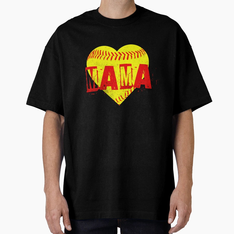 Softball Mama Heart Diamond T-Shirt - Graphic Print for Adults - T-Shirt, Sweatshirt, Hoodie