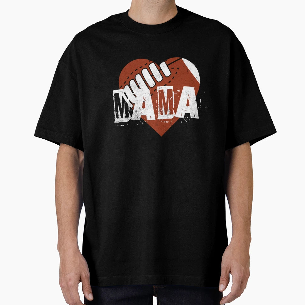 Football Mama Heart Game T-Shirt - Custom Art Print Unisex - T-Shirt, Sweatshirt, Hoodie