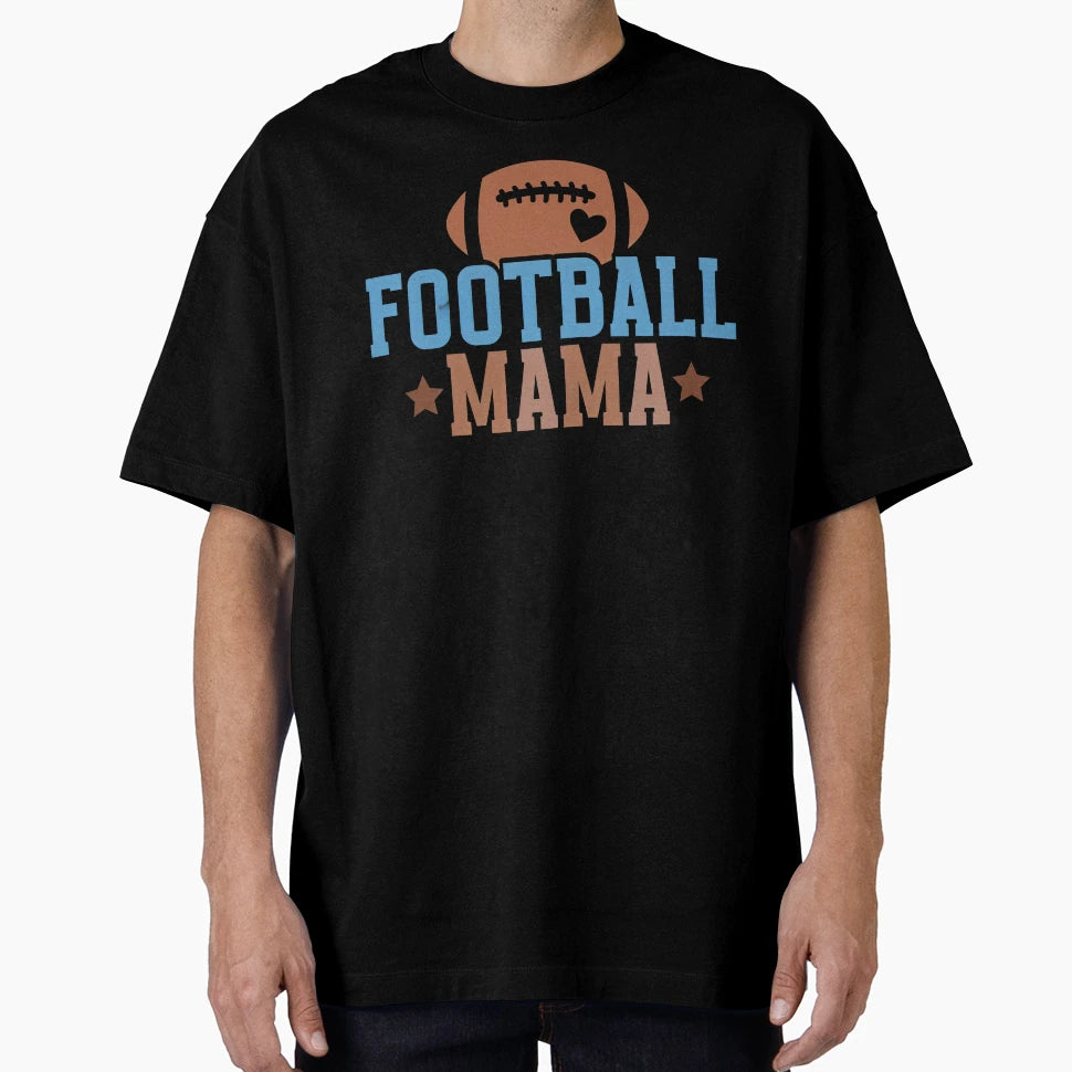 Brown And Blue Football Mama T-Shirt - Streetwear Style Men Women - T-Shirt, Sweatshirt, Hoodie