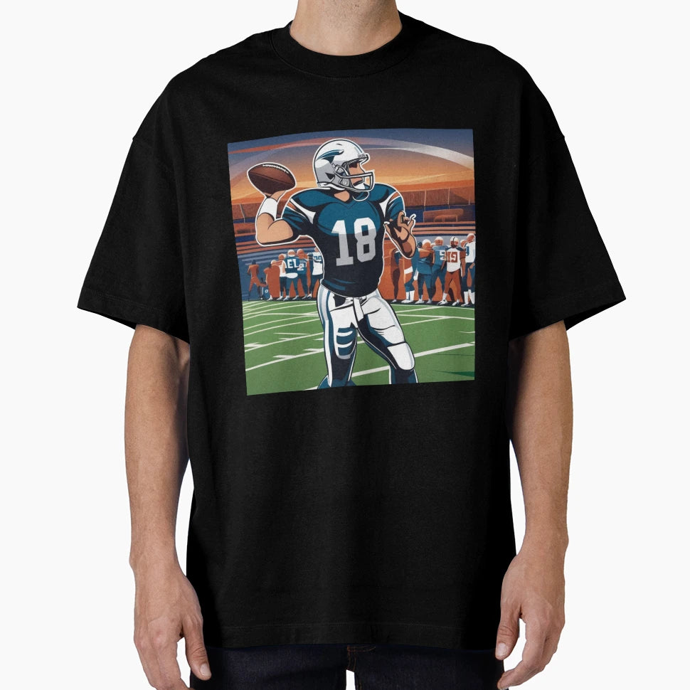 Quarterback Pass Gridiron Football T-Shirt - Custom Art Print Men Women - T-Shirt, Sweatshirt, Hoodie
