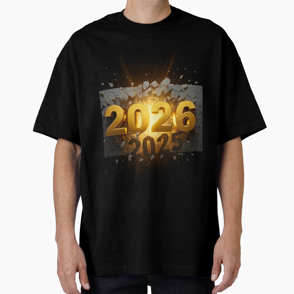 Hello 2026 Golden Breakthrough New Year T-Shirt - Graphic Print for Adults - T-Shirt, Sweatshirt, Hoodie