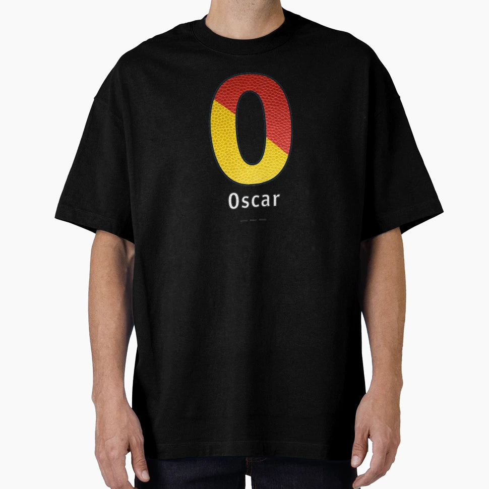 Oscar Navy Alphabet Leather T-Shirt - Fun Novelty Design Unisex - T-Shirt, Sweatshirt, Hoodie