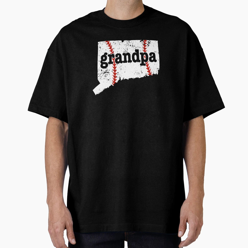 Connecticut Baseball Grandpa Softball T-Shirt - Custom Art Print Men Women - T-Shirt, Sweatshirt, Hoodie