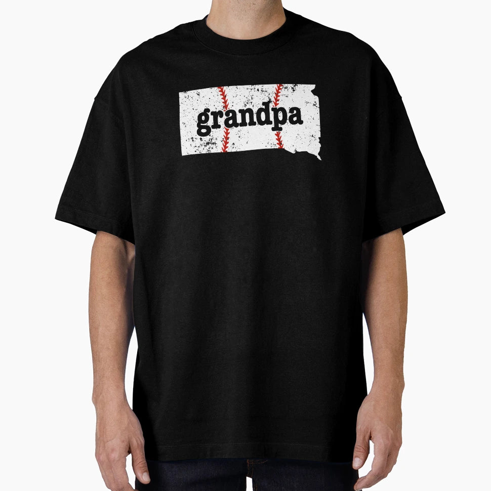 Grandpa Baseball South Dakota Softball T-Shirt - Graphic Print Unisex - T-Shirt, Sweatshirt, Hoodie