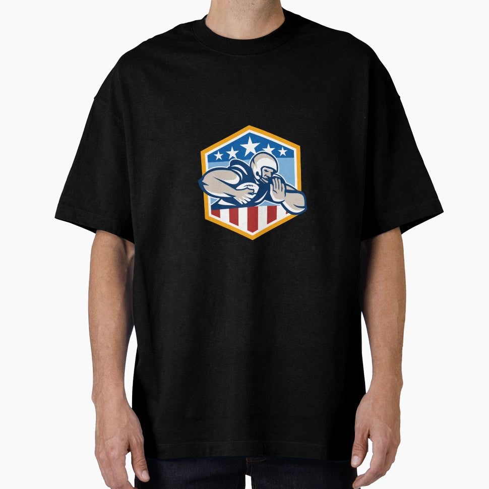 American Football Running Back Fend Off T-Shirt - Graphic Print Men Women - T-Shirt, Sweatshirt, Hoodie