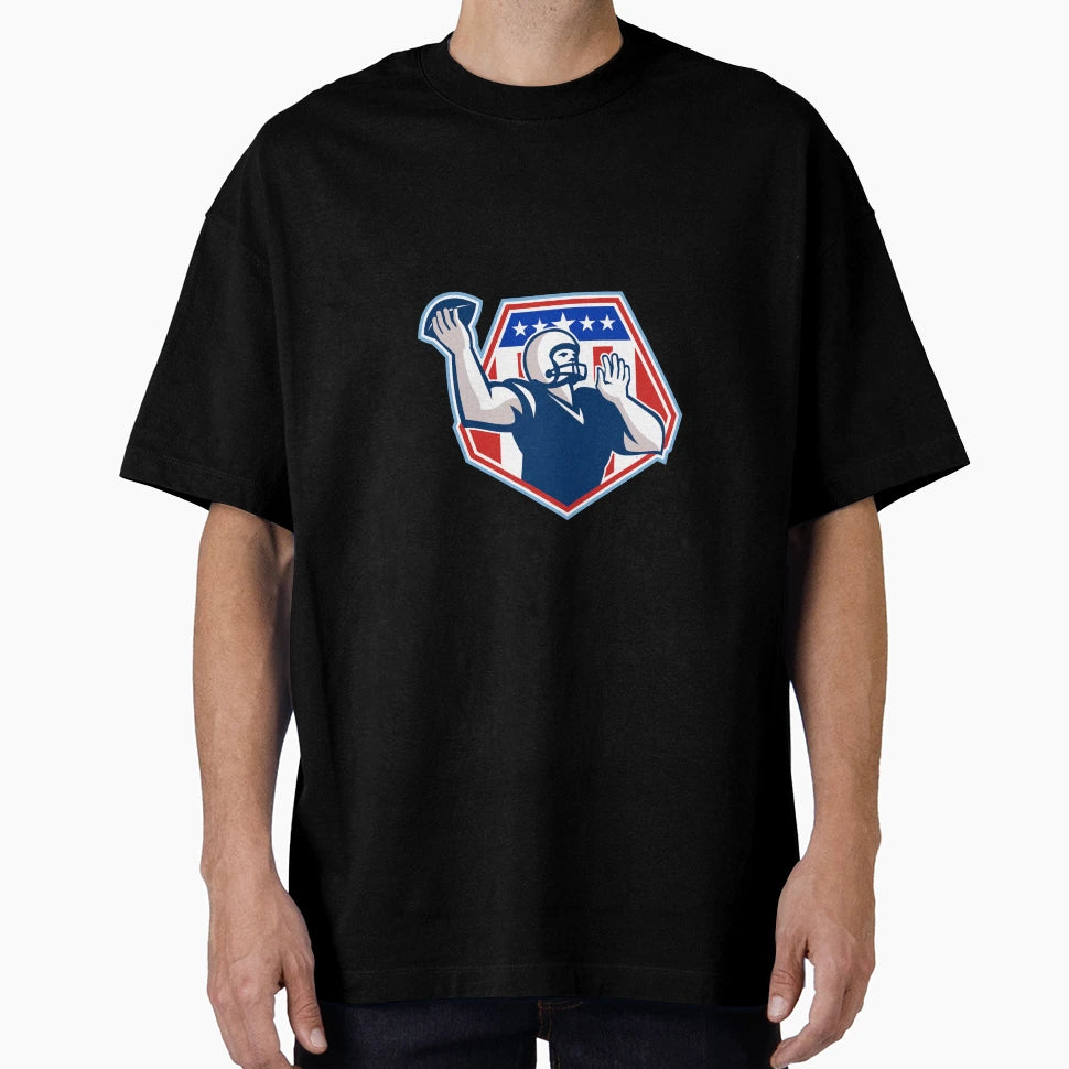 American Football Quarterback Shield T-Shirt - Novelty Apparel Unisex - T-Shirt, Sweatshirt, Hoodie