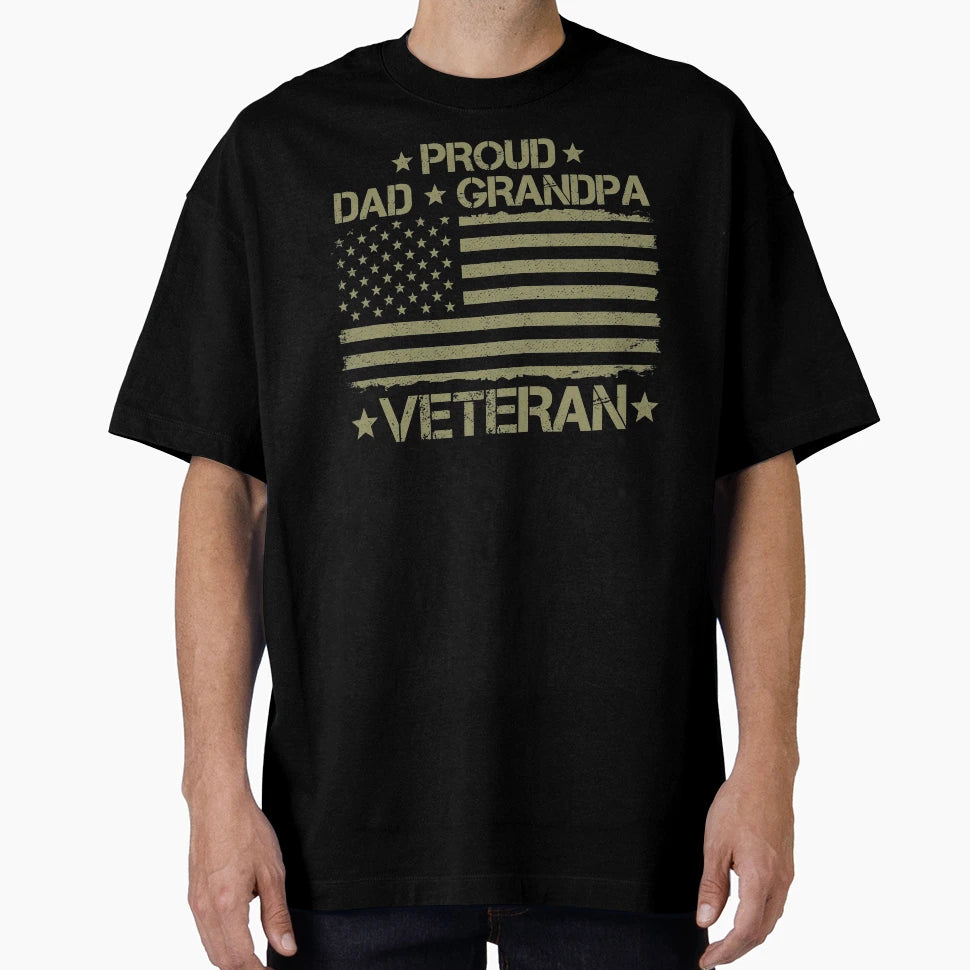 Proud Dad Grandpa Veteran American T-Shirt - Aesthetic Graphic Men Women - T-Shirt, Sweatshirt, Hoodie