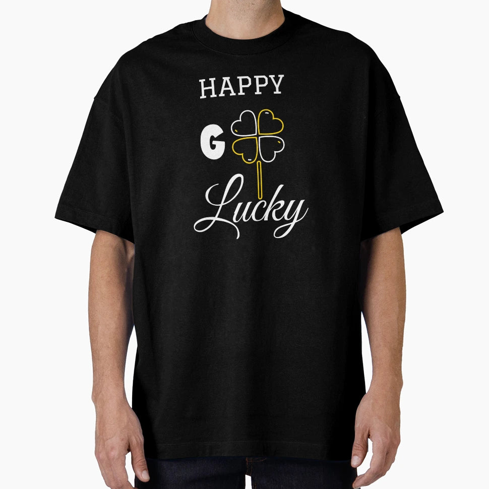 Happy Go Lucky St Patricks Day T-Shirt - Minimalist Print Men Women - T-Shirt, Sweatshirt, Hoodie