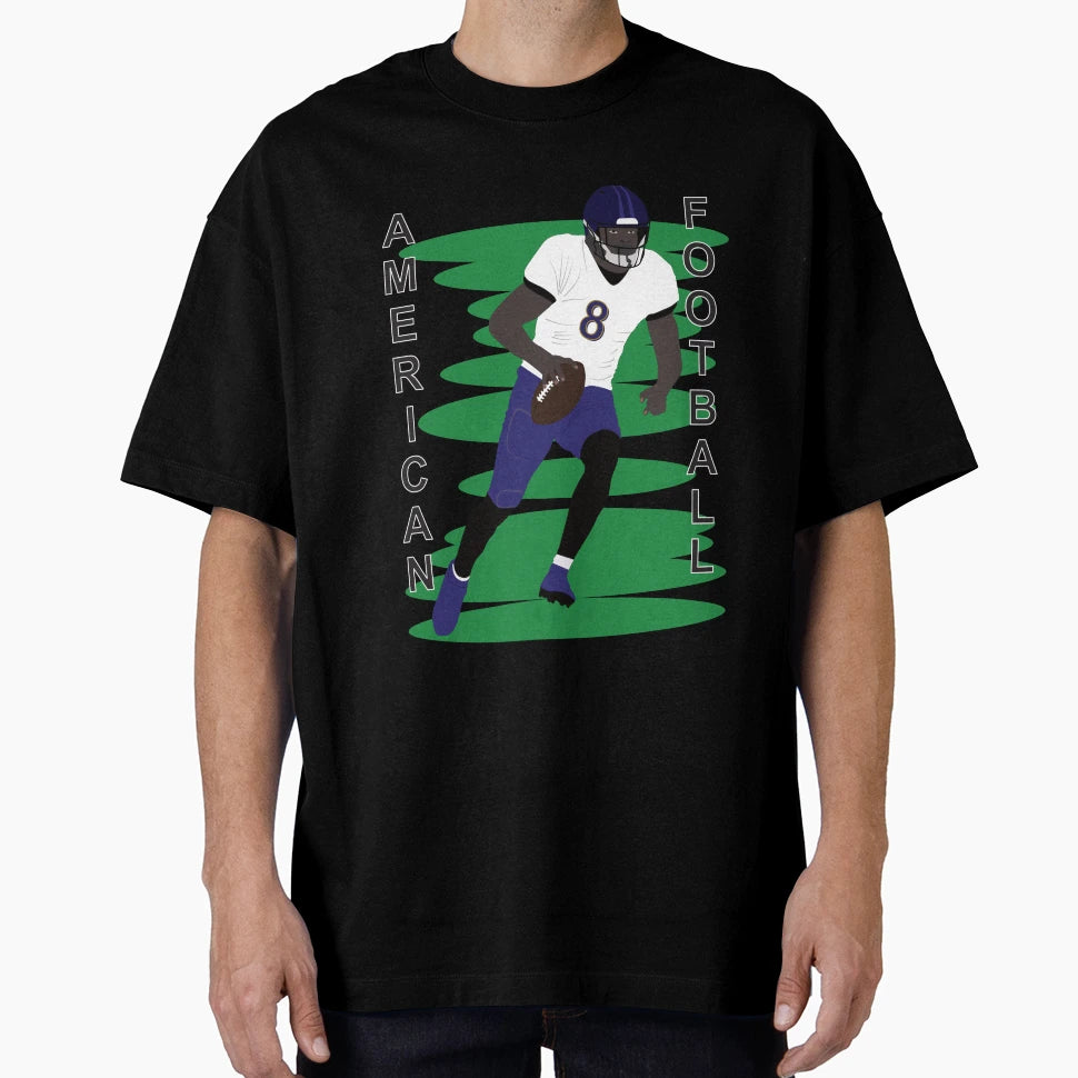 American Football Player Action T-Shirt - Minimalist Print Men Women - T-Shirt, Sweatshirt, Hoodie