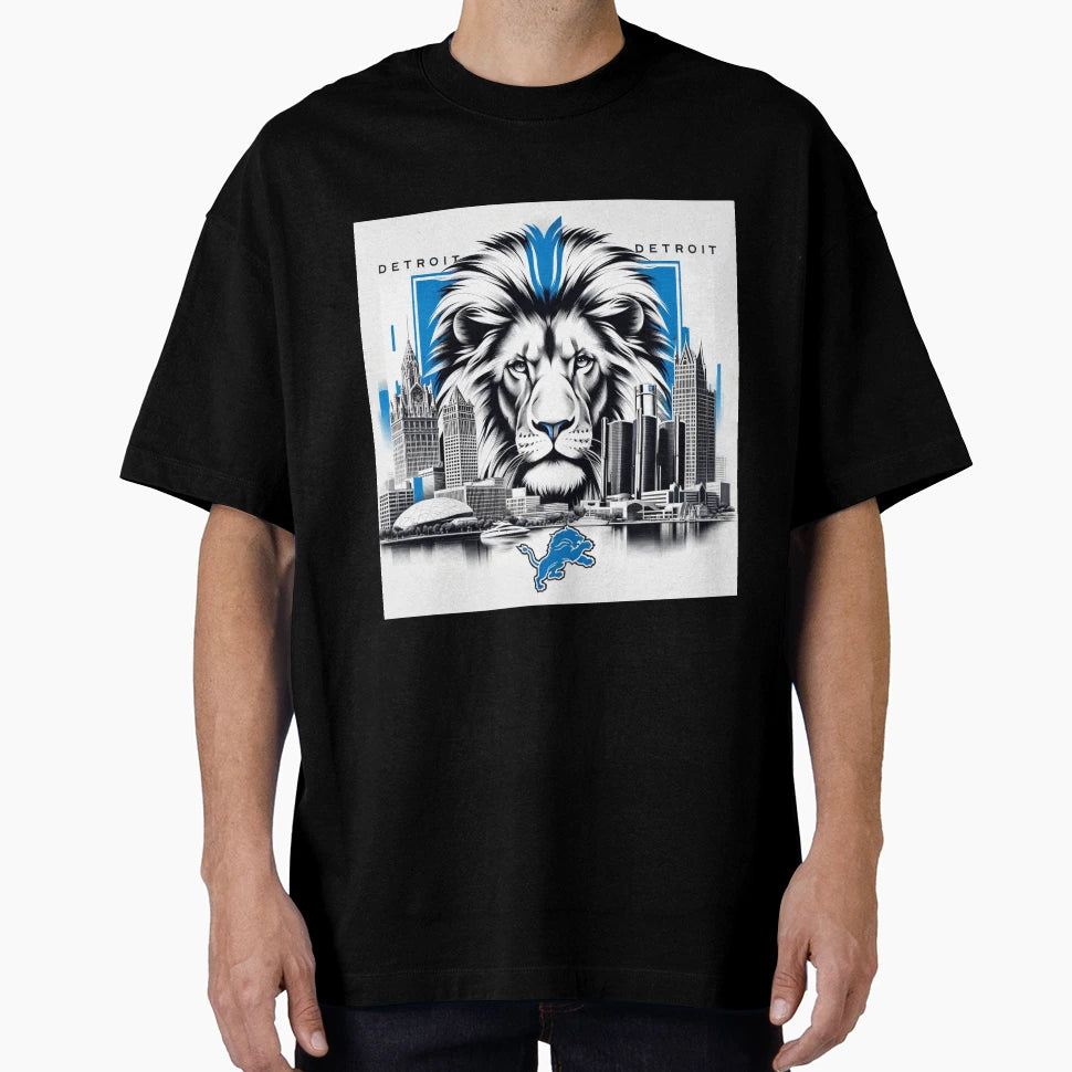 Detroit Lions Artwork T-Shirt - Novelty Apparel for Adults - T-Shirt, Sweatshirt, Hoodie