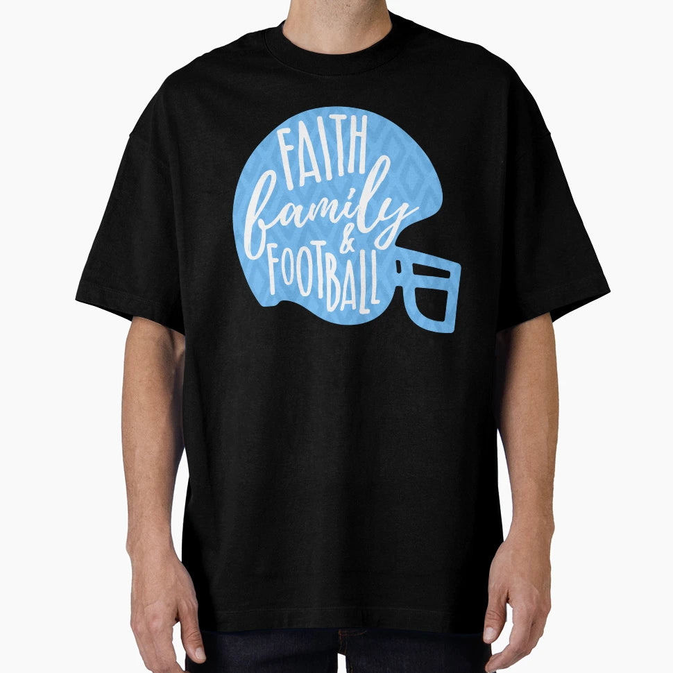 Faith Family Football T-Shirt - Novelty Apparel Unisex - T-Shirt, Sweatshirt, Hoodie