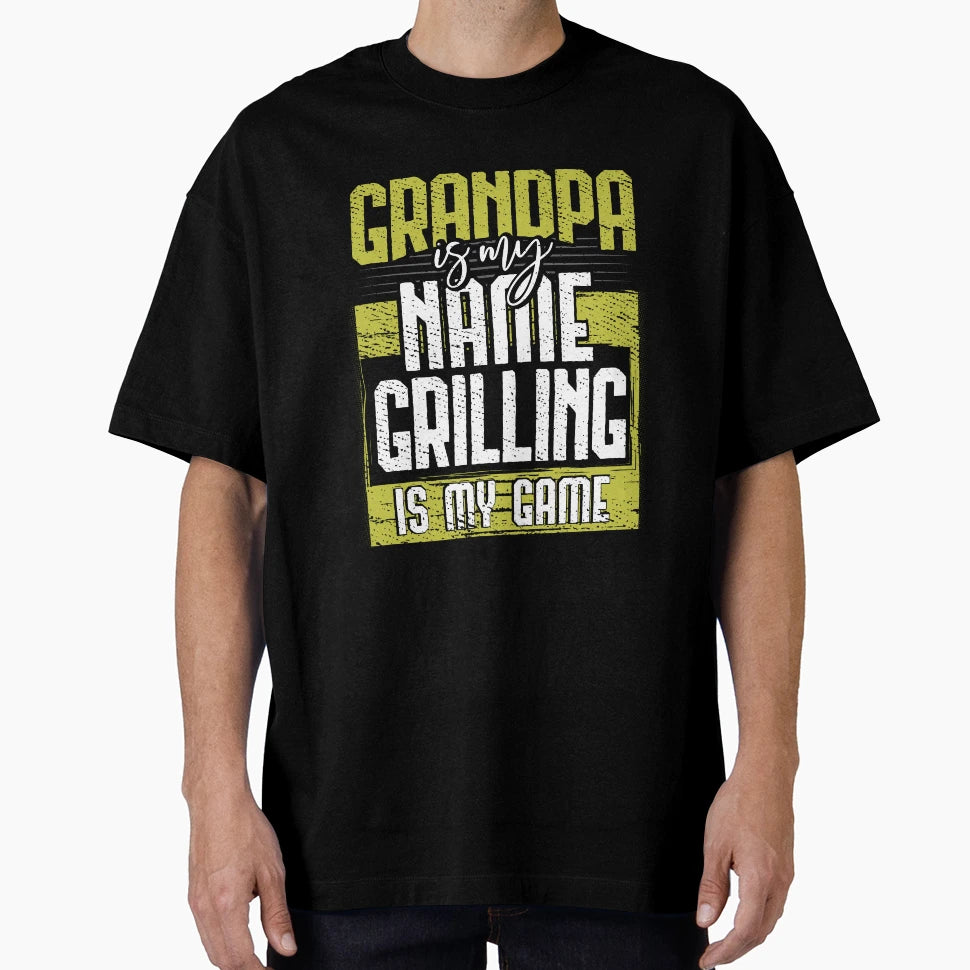 Grandpa Is My Name Grilling Is My Game T-Shirt - Minimalist Print Unisex - T-Shirt, Sweatshirt, Hoodie