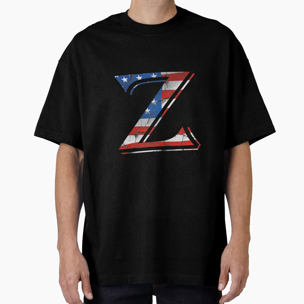 Letter Z Usa Flag Patriotic Wink T-Shirt - Novelty Apparel Men Women - T-Shirt, Sweatshirt, Hoodie