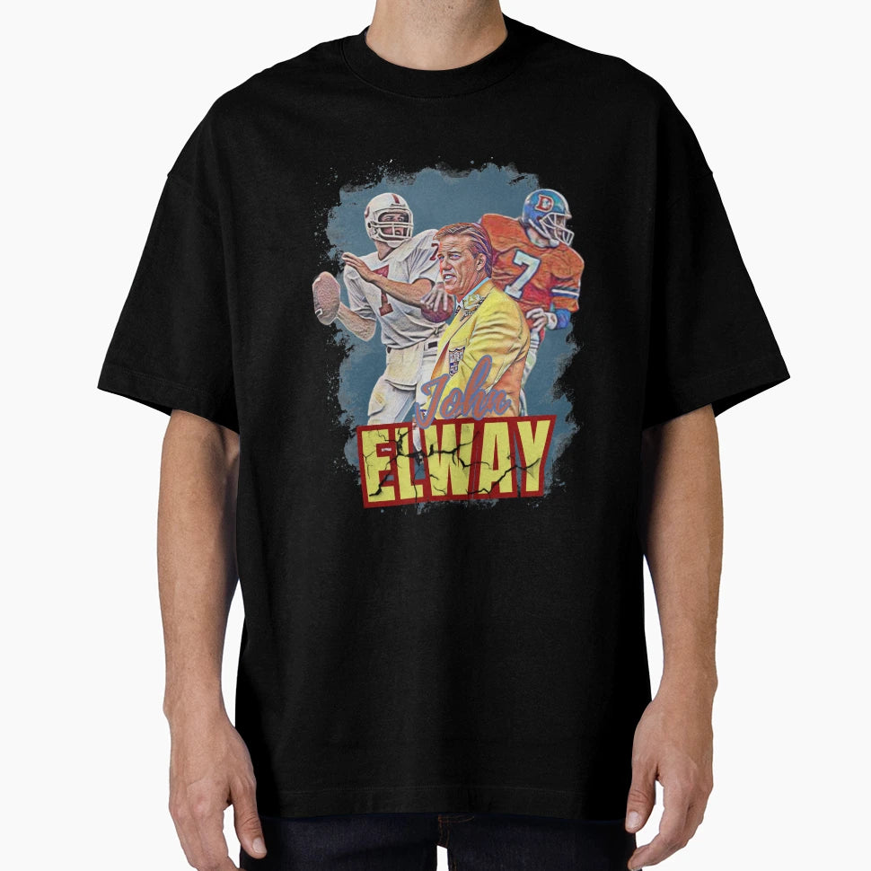 John Elway Fan Art T-Shirt - Custom Art Print Men Women - T-Shirt, Sweatshirt, Hoodie