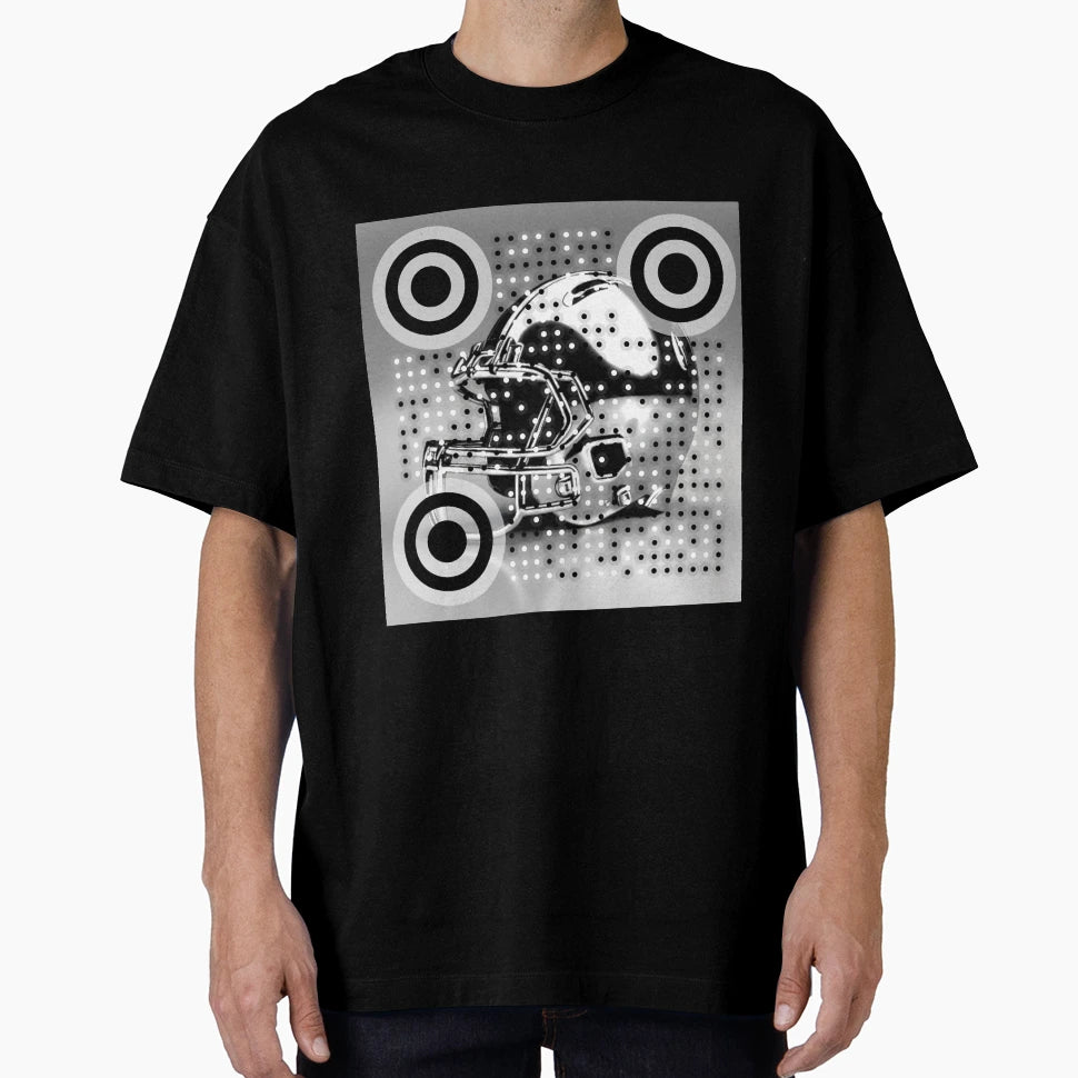 Silver Football Helmet Qr Code T-Shirt - Aesthetic Graphic for Adults - T-Shirt, Sweatshirt, Hoodie