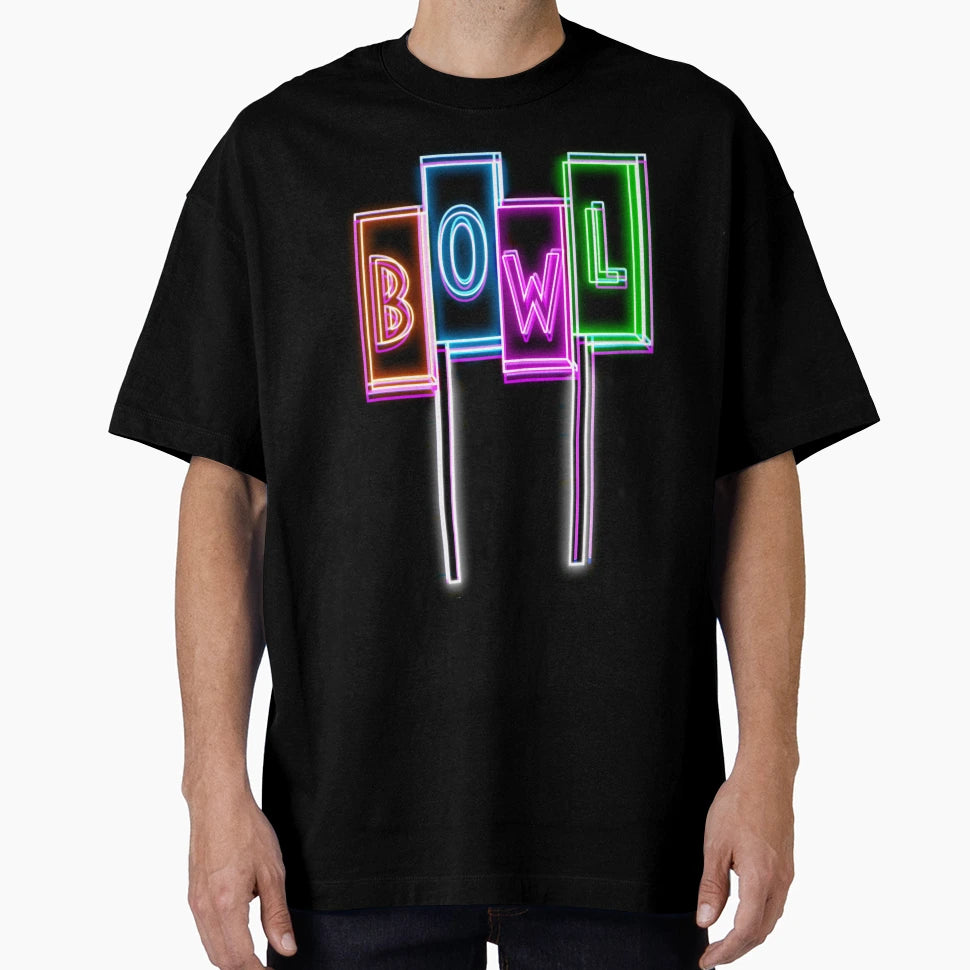 Neon Bowling Sign T-Shirt - Novelty Apparel for Adults - T-Shirt, Sweatshirt, Hoodie
