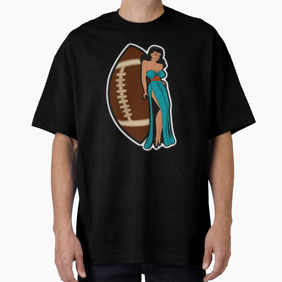 Miami Football Babe T-Shirt - Novelty Apparel for Adults - T-Shirt, Sweatshirt, Hoodie