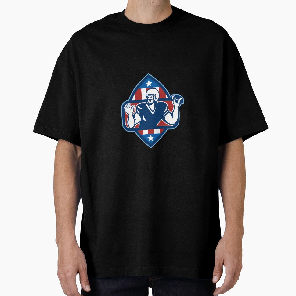 American Football Quarterback Throw Ball T-Shirt - Aesthetic Graphic Unisex - T-Shirt, Sweatshirt, Hoodie