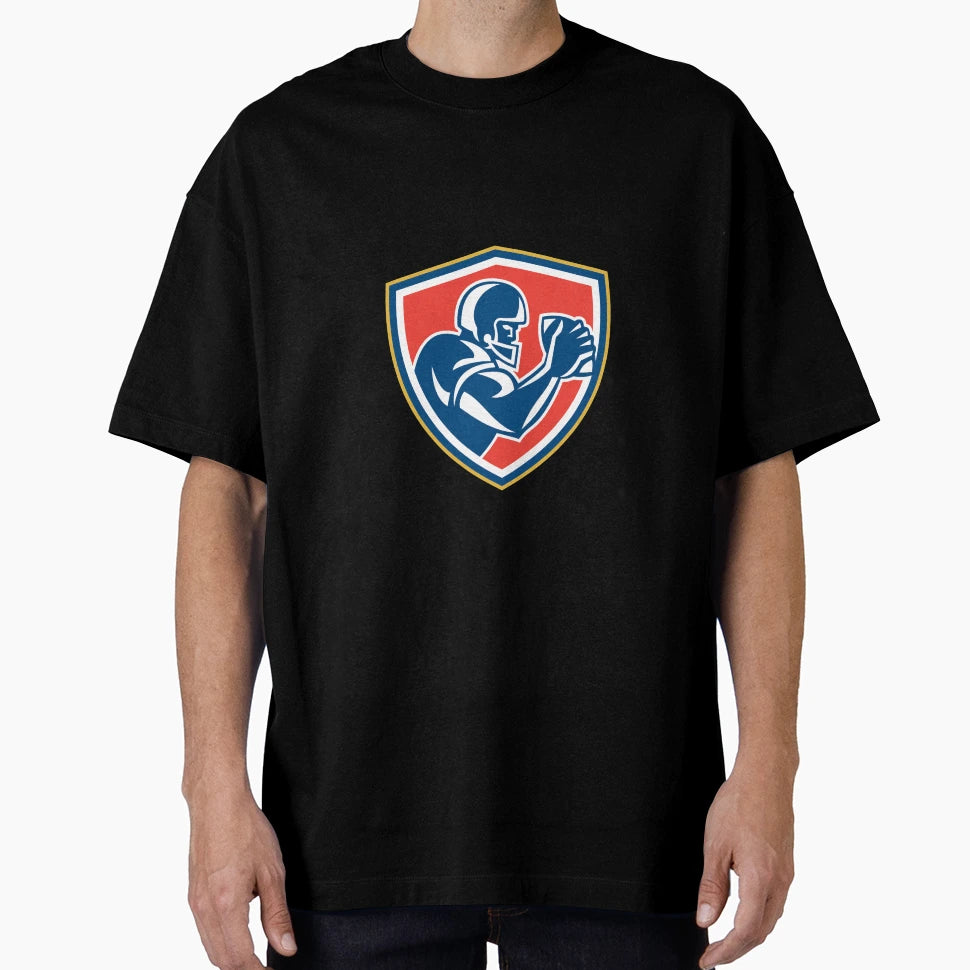 American Football Player Ball Side T-Shirt - Minimalist Print for Adults - T-Shirt, Sweatshirt, Hoodie
