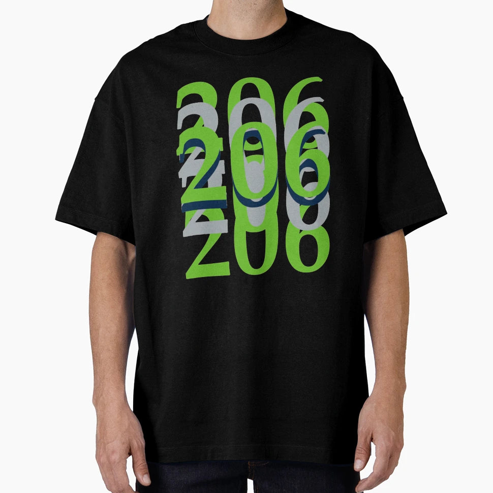 Seattle Area Code 206 Seahawks Colorway T-Shirt - Unique Graphic Unisex - T-Shirt, Sweatshirt, Hoodie
