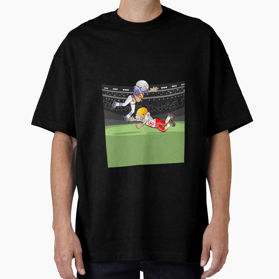 American Football Player Dodging Lock T-Shirt - Novelty Apparel for Adults - T-Shirt, Sweatshirt, Hoodie