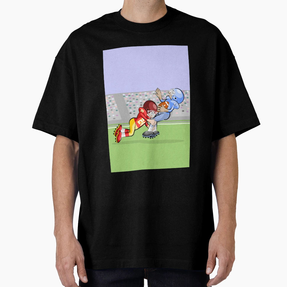 Intrepid American Football Player Blocking T-Shirt - Trendy Graphic Unisex - T-Shirt, Sweatshirt, Hoodie