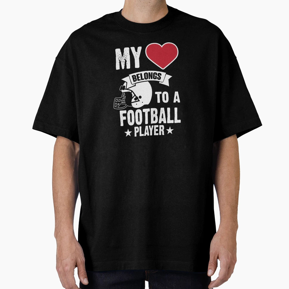 Heart Football Player Coach Mom Fiancee T-Shirt - Trendy Graphic Men Women - T-Shirt, Sweatshirt, Hoodie