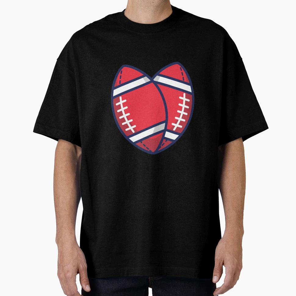 American Football Sports Love Heart T-Shirt - Custom Art Print for Adults - T-Shirt, Sweatshirt, Hoodie