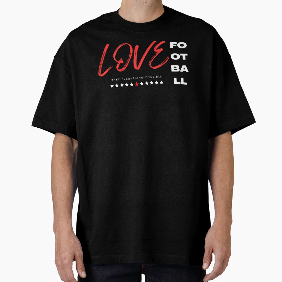 Love Football Red T-Shirt - Trendy Graphic for Adults - T-Shirt, Sweatshirt, Hoodie