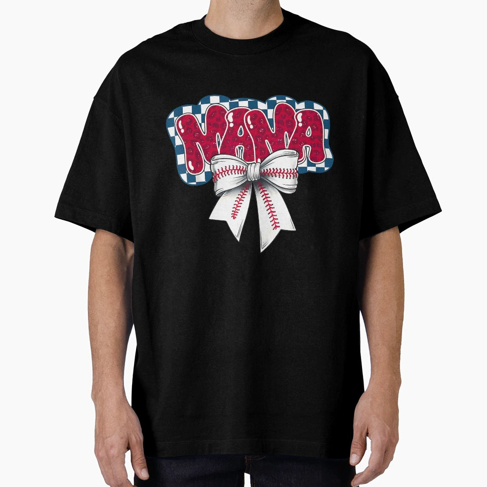 Baseball Mama Coquette Bow Game Day T-Shirt - Graphic Print Men Women - T-Shirt, Sweatshirt, Hoodie