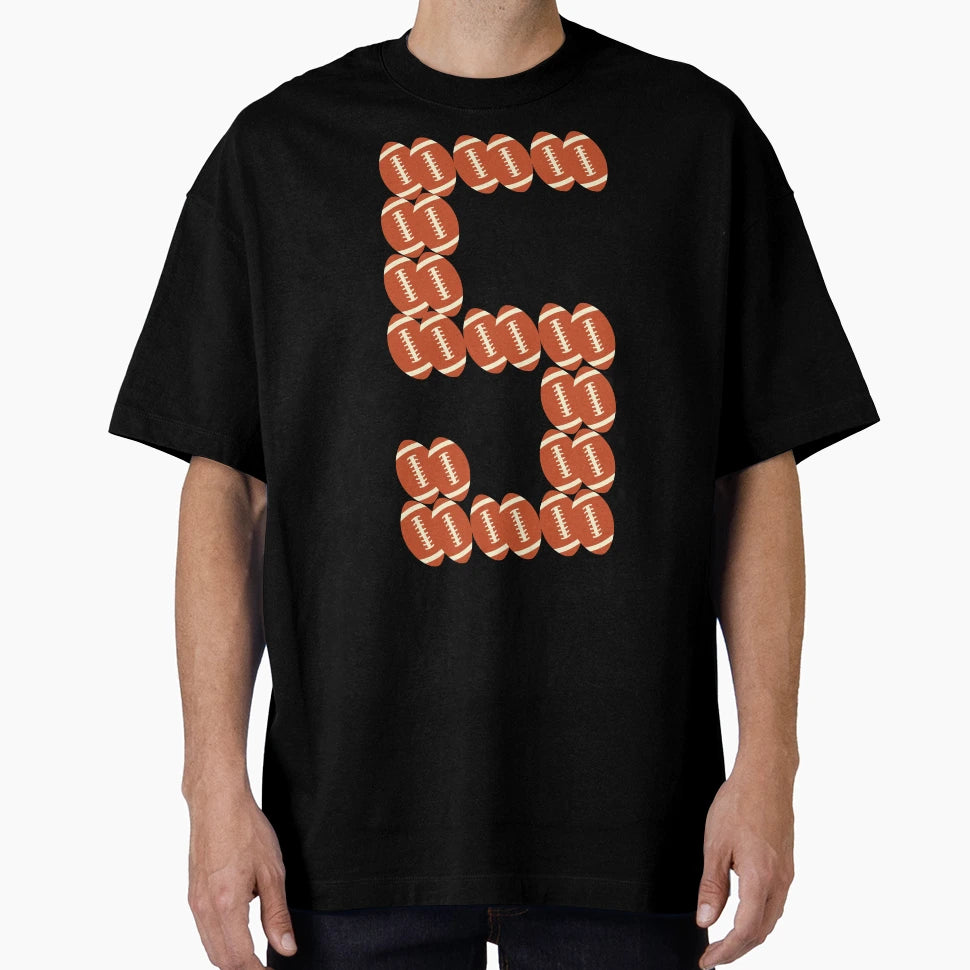Player Number 5 Five American Football T-Shirt - Trendy Graphic for Adults - T-Shirt, Sweatshirt, Hoodie