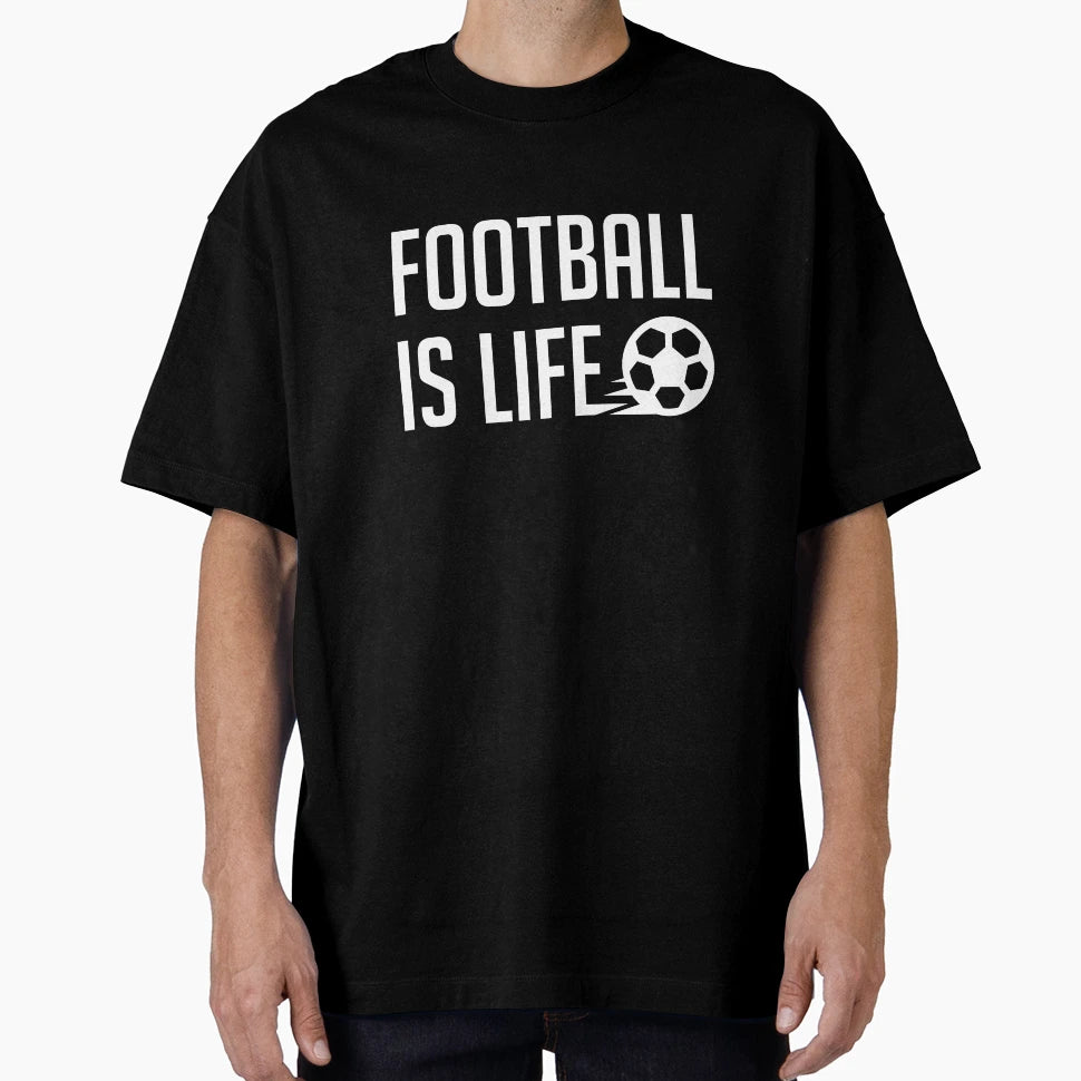 Football Is Life Red Bg T-Shirt - Novelty Apparel Unisex - T-Shirt, Sweatshirt, Hoodie