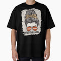 Bleached Football Mom Messy Bun T-Shirt - Minimalist Print Unisex - T-Shirt, Sweatshirt, Hoodie