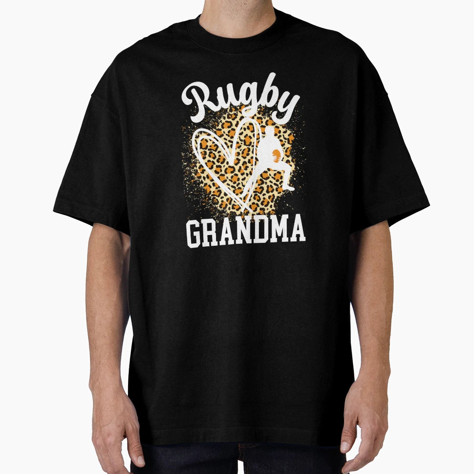 Rugby Grandma Heart Proud Rugby T-Shirt - Custom Art Print for Adults - T-Shirt, Sweatshirt, Hoodie