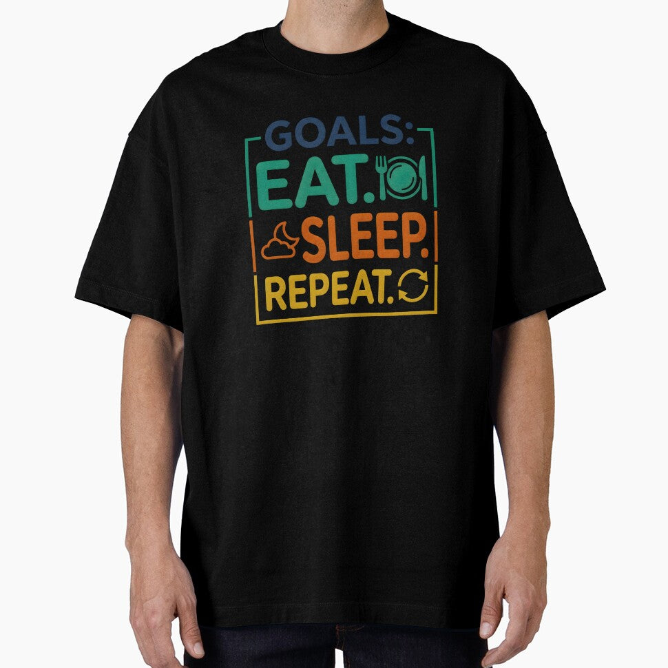 Motivational art, sleep lover, repeating phrases, eat - Adult & Kids T-Shirts, Sweatshirts & Hoodies apparel design preview 1