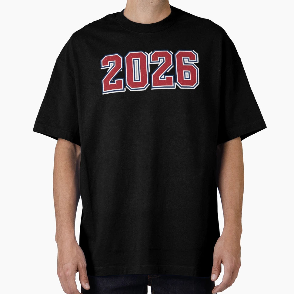 Red 2026 Collegiate Varsity Athletic T-Shirt - Trendy Graphic for Adults - T-Shirt, Sweatshirt, Hoodie