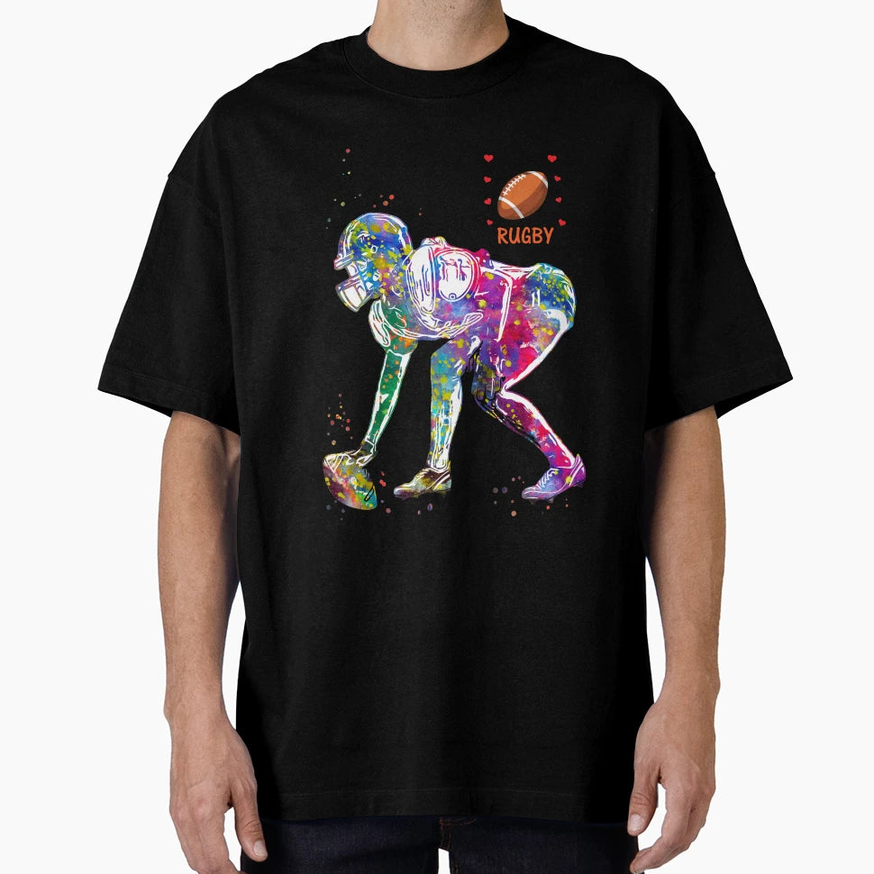 American Football Player T-Shirt - Custom Art Print Unisex - T-Shirt, Sweatshirt, Hoodie
