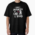 Easily Distracted by Cats and Books Cat Book - Adult & Kids T-Shirts, Sweatshirts & Hoodies apparel design preview 1