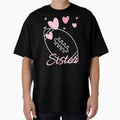 Heart And Football Sister T-Shirt - Graphic Print Men Women - T-Shirt, Sweatshirt, Hoodie