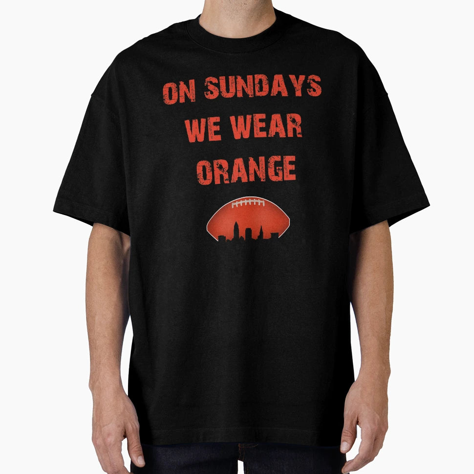 Cleveland Football We Wear Orange T-Shirt - Minimalist Print for Adults - T-Shirt, Sweatshirt, Hoodie