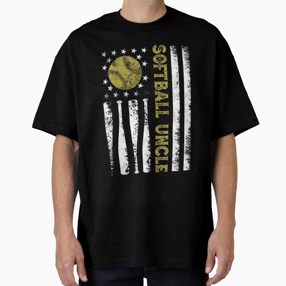 Distressed Usa American Flag Softball T-Shirt - Unique Graphic for Adults - T-Shirt, Sweatshirt, Hoodie